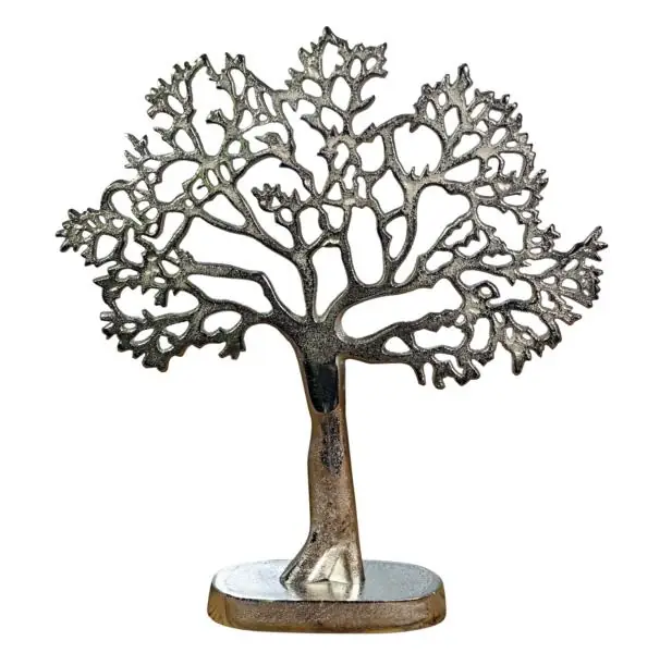 Schmuckbaum Silber aus Aluminium 43 cm – Schmuckständer