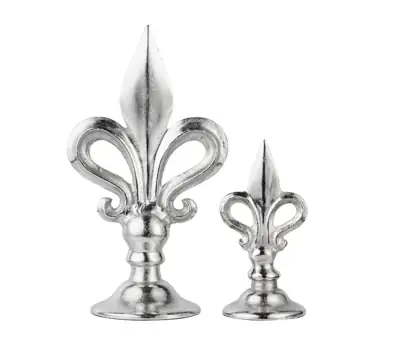 Deko-Lilie XL Aluminium Silber 40 cm