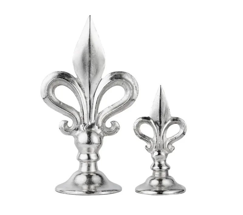 Deko-Lilie XL Aluminium Silber 40 cm