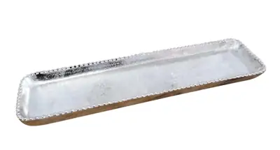 Rechteckige Schale Silber aus Aluminium 40 cm