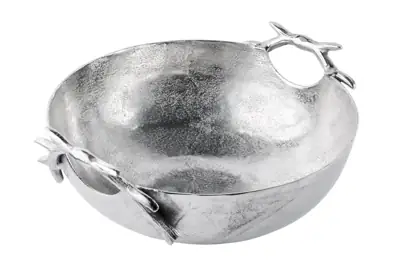 Dekoschale „Geweih“ XL Silber aus Aluminium 47 cm