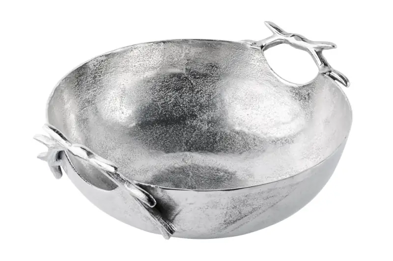Dekoschale „Geweih“ XL Silber aus Aluminium 47 cm