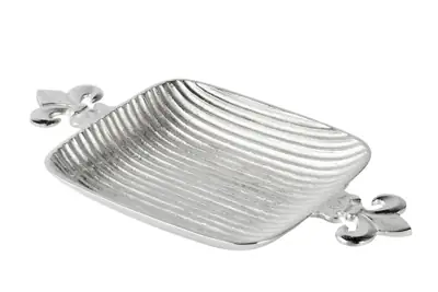 Dekoschale „Lilie“ Silber aus Aluminium 44 cm