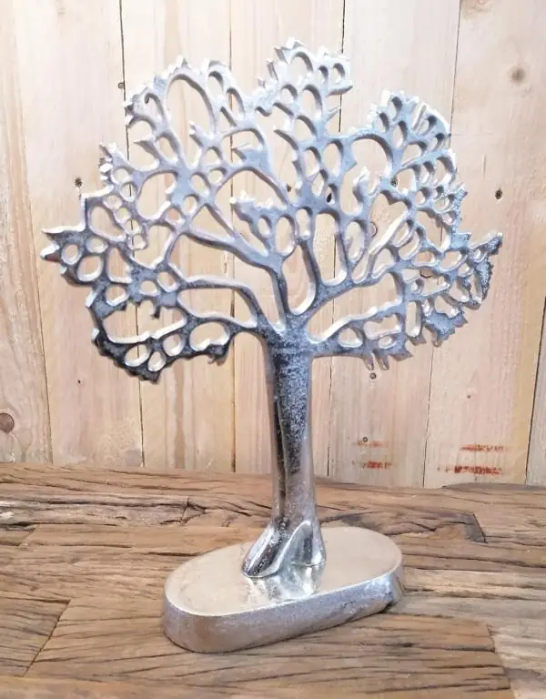 Schmuckbaum Silber aus Aluminium 36 cm – Schmuckständer & Dekobaum