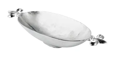 Dekoschale „Lilie“ XL Silber aus Aluminium 82 cm