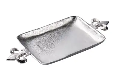Tablett „Lilie“ Silber aus Aluminium 48 × 22 cm