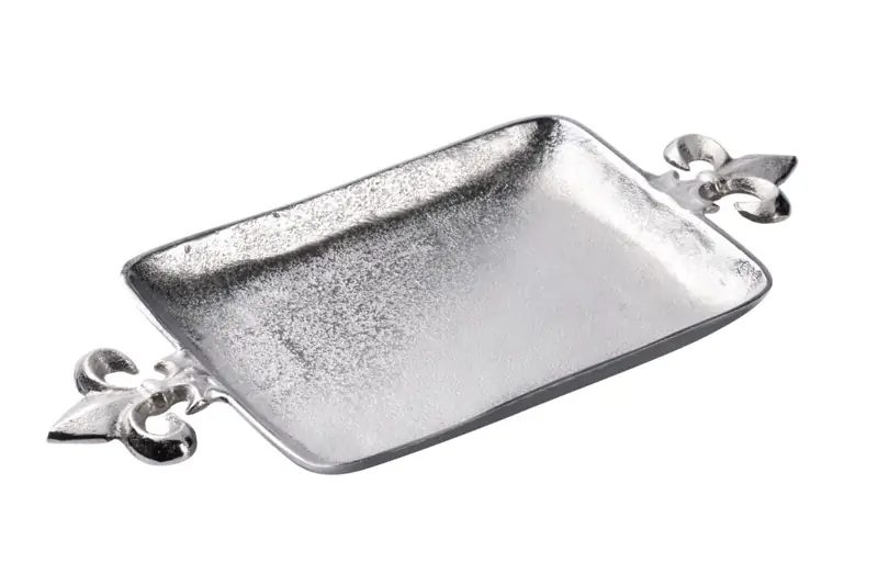Tablett „Lilie“ Silber aus Aluminium 48 × 22 cm