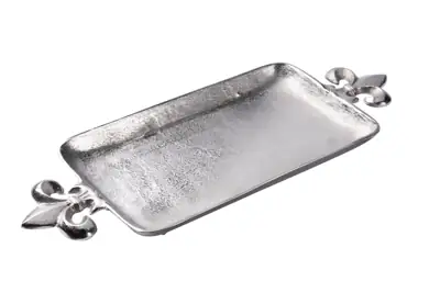 Tablett „Lilie“ Silber aus Aluminium 60 × 23 cm