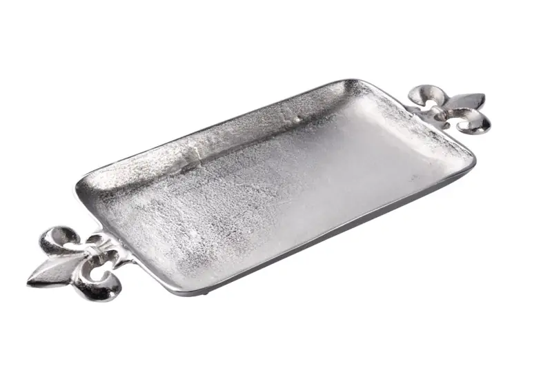 Tablett „Lilie“ Silber aus Aluminium 60 × 23 cm