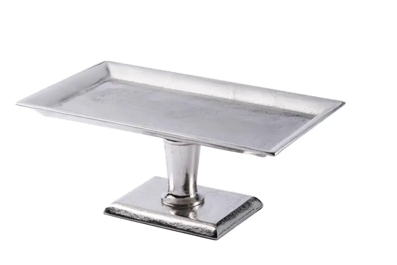 Etagere Silber rechteckig aus Aluminium 40 cm