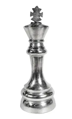 Schachfigur König XXL Aluminium Silber Raw-Optik 60 cm