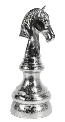 Schachfigur Pferd Springer XXL Aluminium Raw-Optik 55 cm