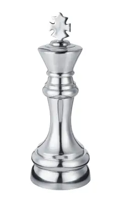 Schachfigur König XXL Aluminium Silber poliert 62 cm