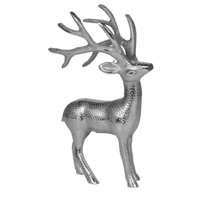 Hirsch-Figur Aluminium Silber 24 cm – 17 × 9 × 24 cm