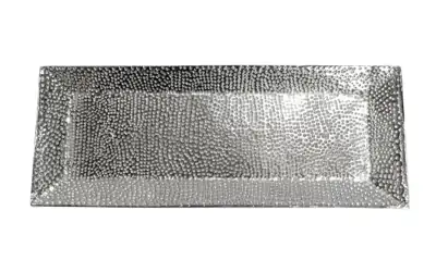 Dekoschale Hammerschlag Silber aus Aluminium 40 cm