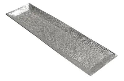 Dekoschale Hammerschlag Silber aus Aluminium 60 cm
