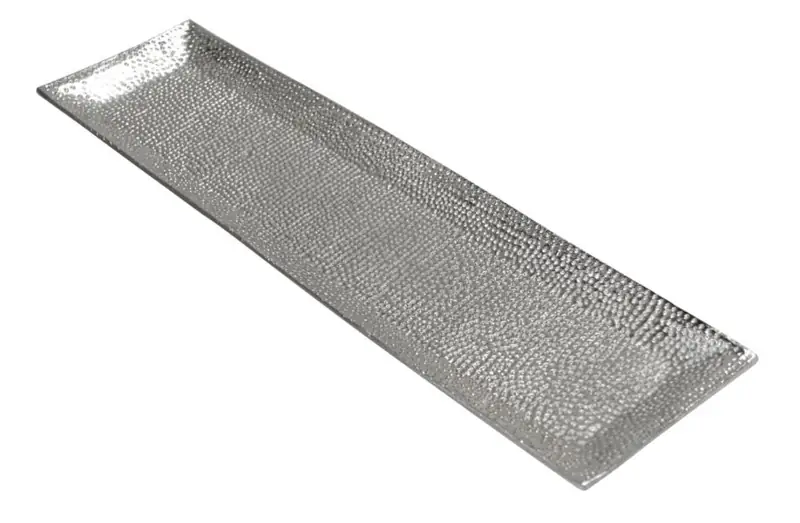 Dekoschale Hammerschlag Silber aus Aluminium 60 cm
