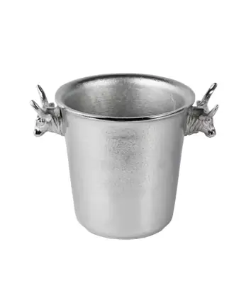 Sektkühler Stierkopf Aluminium Silber für 1 Flasche 30 cm
