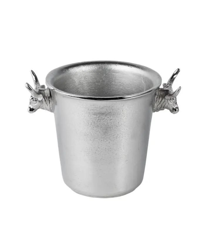 Sektkühler Stierkopf Aluminium Silber für 1 Flasche 30 cm
