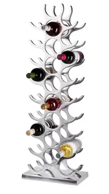 Weinregal XXL Aluminium poliert für 27 Flaschen 101 × 34 × 20 cm