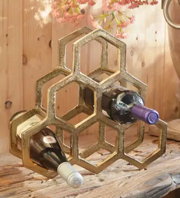 Weinregal Aluminium Gold für 6 Flaschen
