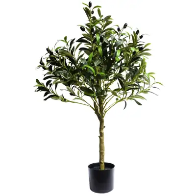 Künstlicher Olivenbaum 100 cm – Kunstbaum mit ca. 500 Blättern