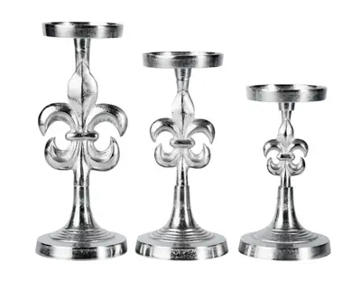 Kerzenständer-Set Lilie Silber, 3-teilig