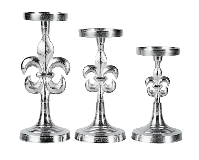 Kerzenständer-Set Lilie Silber, 3-teilig