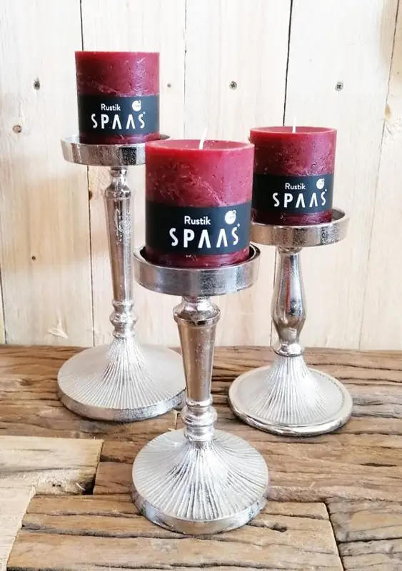 Kerzenständer 3er Set Silber für Stumpenkerzen 17,5, 18 und 23,5 cm