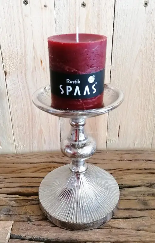 Kerzenständer Silber für Stumpenkerzen 17 cm