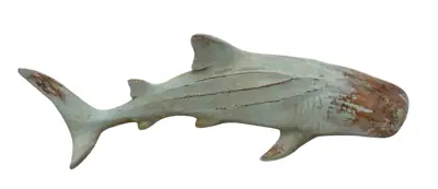 Hai-Figur Holz-Optik handbemalt 33,5 cm – zum Stellen oder Hängen