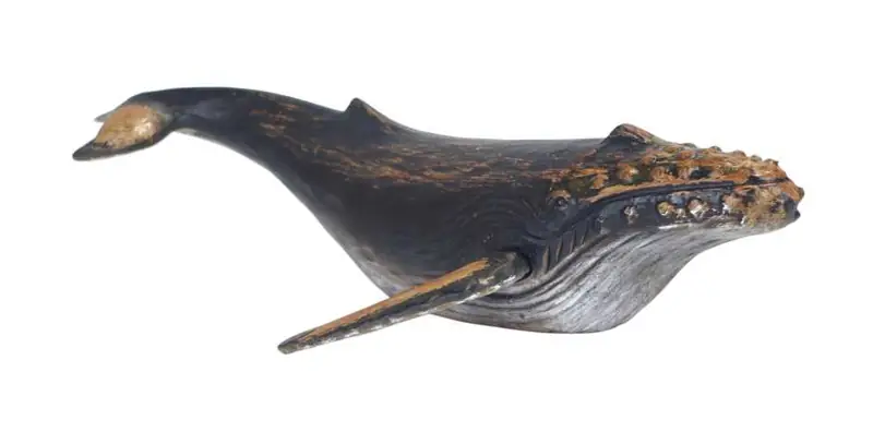 Wal-Figur liegend Dunkelblau handbemalt 60 cm