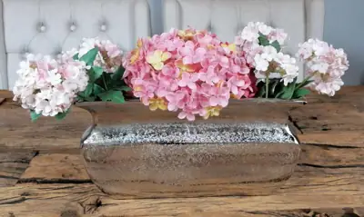 Vase Aluminium Silber geschwungen 30 cm