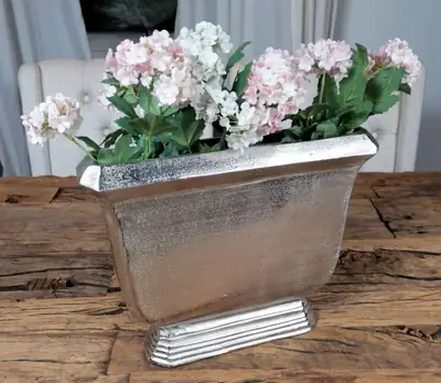 Vase Aluminium Silber flach 36 cm
