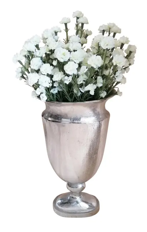 Vase XL Aluminium Silber 66 cm