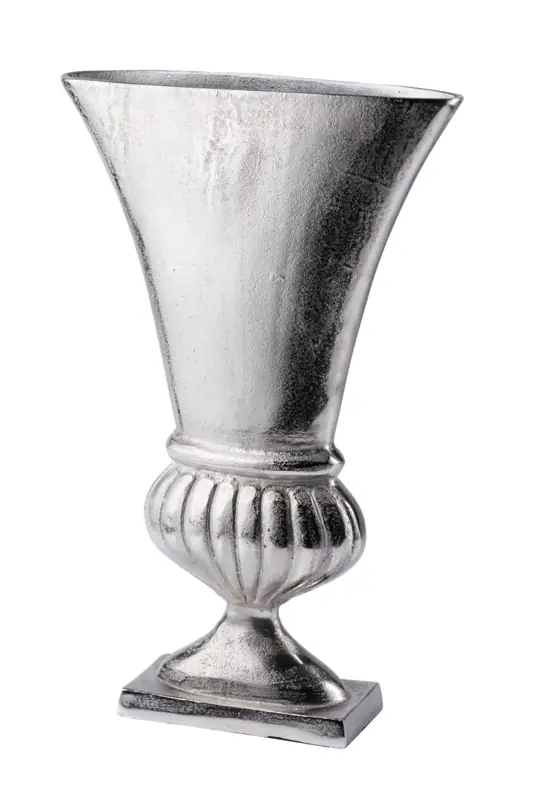 Pokalvase L Aluminium Silber 50 cm