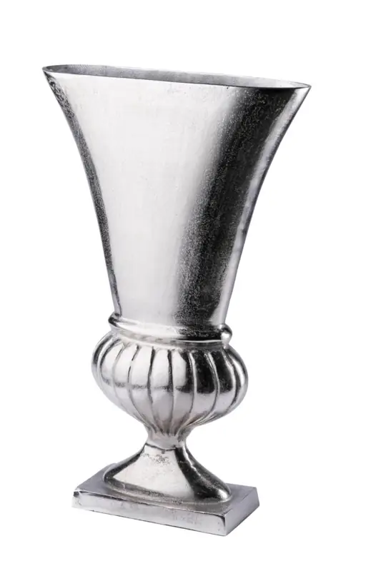 Pokalvase XL Aluminium Silber 58,5 cm