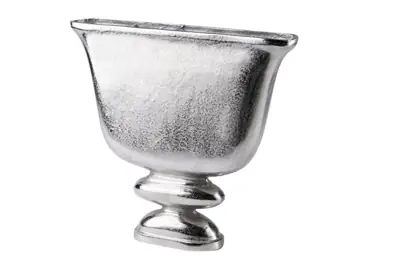 Vase Aluminium Silber schmal 42 × 38 cm