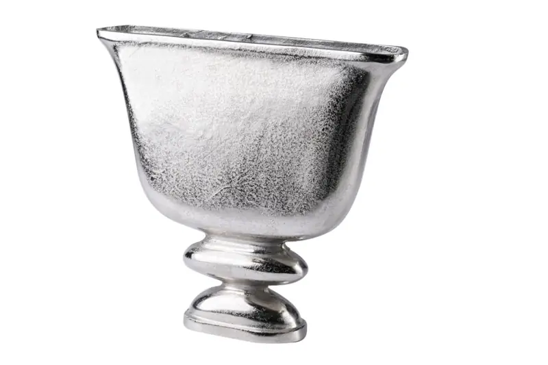 Vase Aluminium Silber schmal 42 × 38 cm