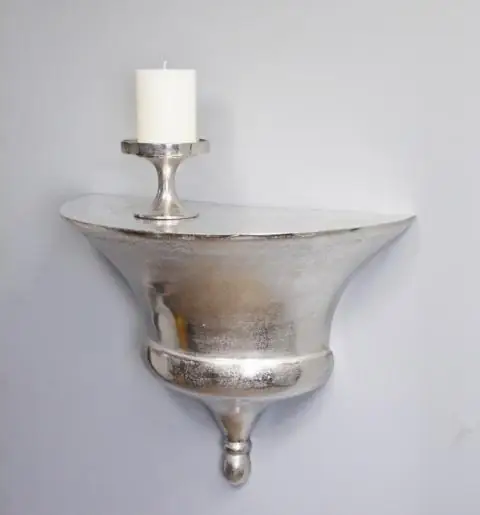 Wandkonsole XL Aluminium Silber massiv 52 × 25 × 44 cm