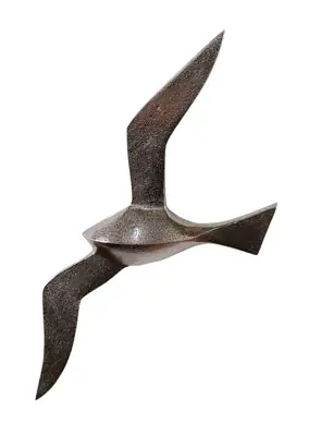 Vogel Wanddeko Aluminium Silber 51 cm