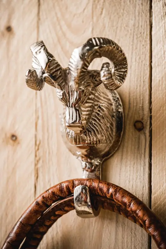 Wandhaken Widderkopf Aluminium Silber – 3er-Set