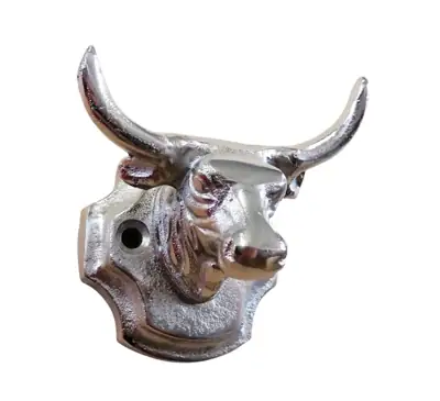 Wandhaken Stierkopf Aluminium Silber – 5er-Set