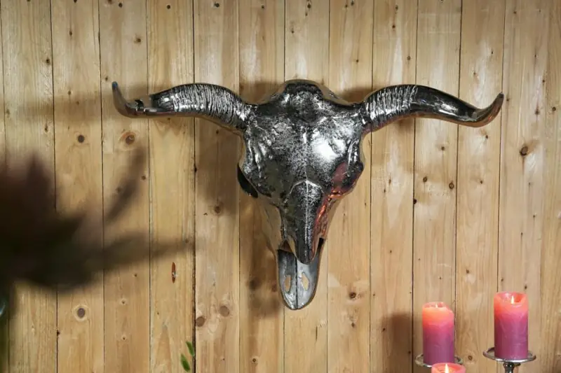 Stierkopf XXL Metall Silber 75 × 50 cm, 6 kg