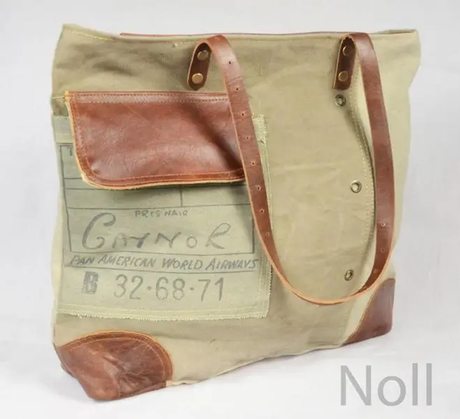 Canvas Handtasche Gaynor mit Rindsleder-Applikationen – Colmore