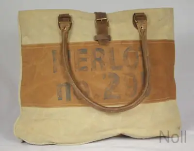 Canvas Shopper Merlot mit Lederapplikationen – Colmore