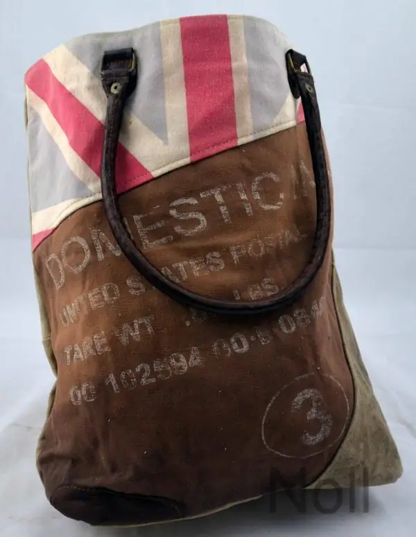 Canvas Shopper Flagge mit Lederapplikationen – Colmore