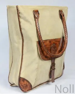 Canvas Shopper Leder Braun mit Lederapplikationen – Colmore
