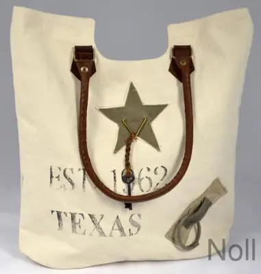 Canvas Shopper Texas mit Lederapplikationen – Colmore