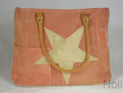 Canvas Shopper Rosa Stern mit Lederapplikationen – Colmore